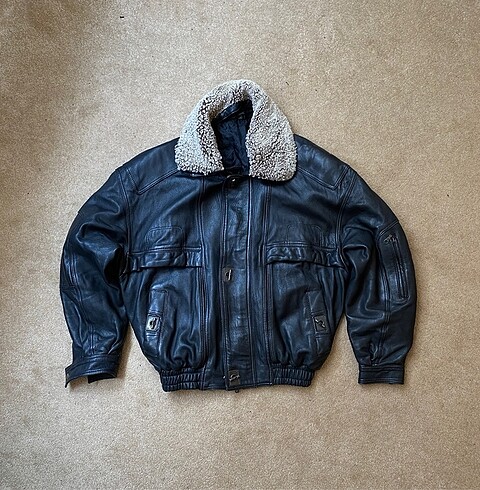Vintage hakiki deri mont