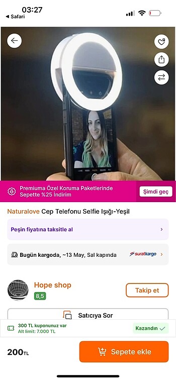 selfie ışığı