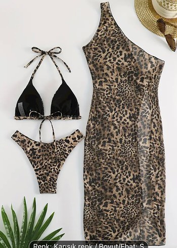 Trendyol & Milla Leopar Desenli Kadın Bikini ve Drapeli Pareo