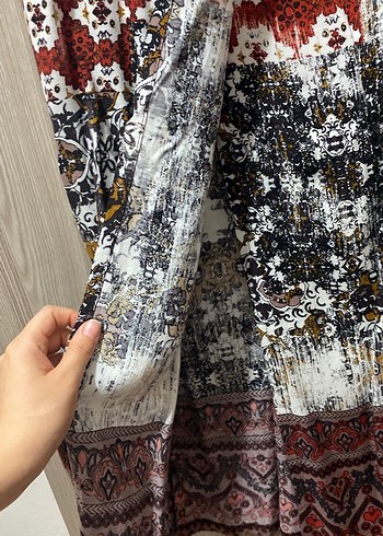 Piliseli Çok Renkli Uzun Bohem Etek - Görsel 4