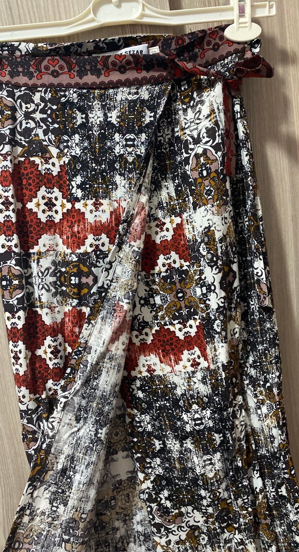 Piliseli Çok Renkli Uzun Bohem Etek - Görsel 5