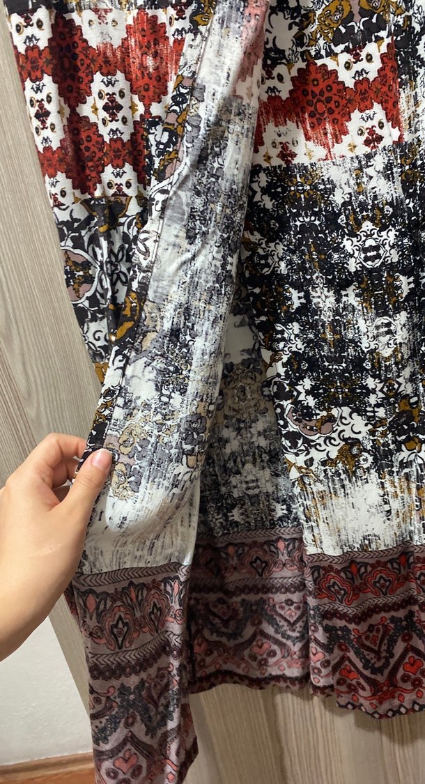 Piliseli Çok Renkli Uzun Bohem Etek - Görsel 4