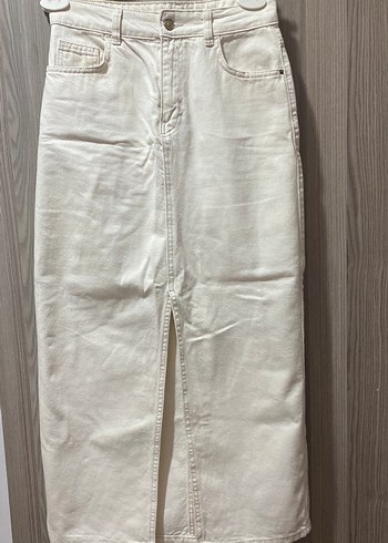 DeFacto Beyaz Düğmeli Midi Kadın Kot Pantolon - Görsel 2