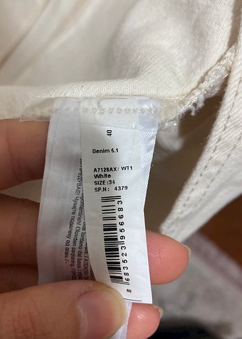 DeFacto Beyaz Düğmeli Midi Kadın Kot Pantolon - Görsel 4