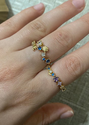 Boncuklu Çok Renkli Bohem Kadın Yüzük - Görsel 2