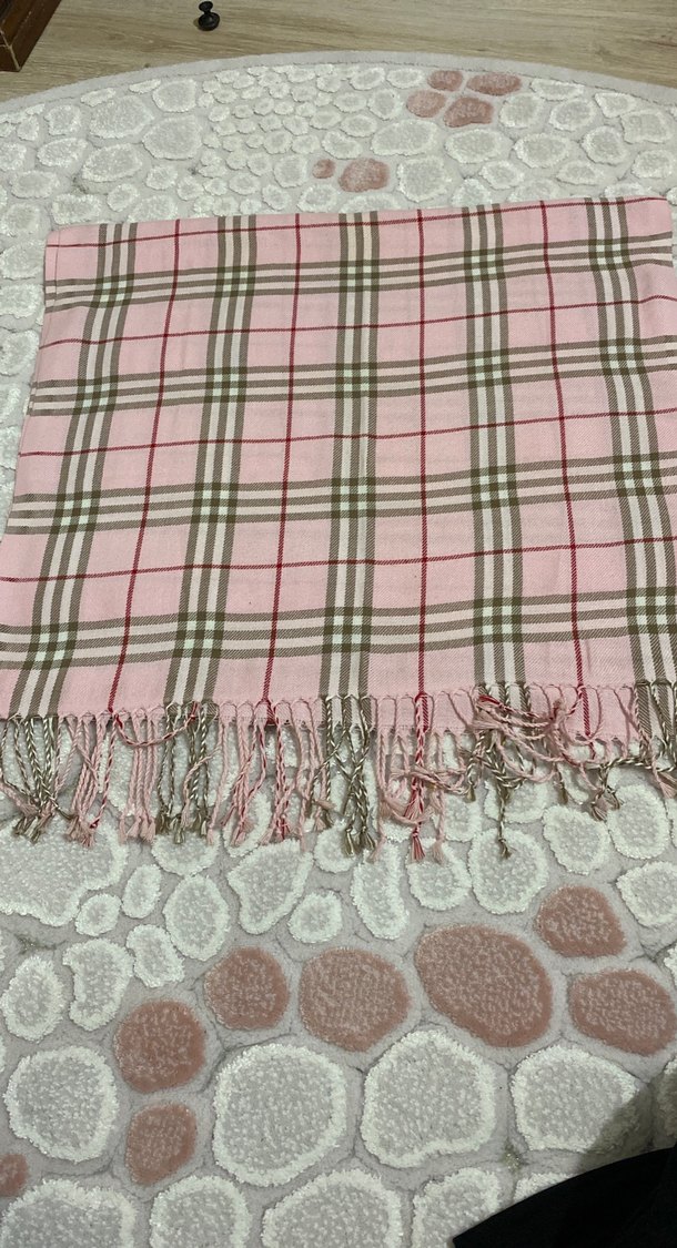 Pembe Ekose Kadın Şal - Görsel 2