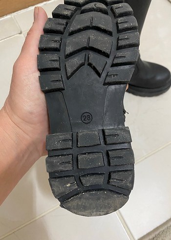 Kız Çocuk Siyah Deri Goth Botlar - Görsel 4