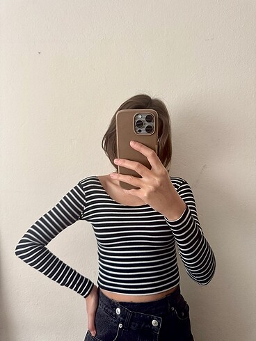 American Apparel uzun kollu crop tişört