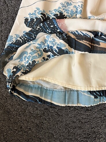 s Beden çeşitli Renk The Great Wave of Kanagawa baskılı etek