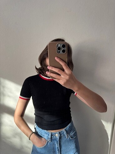 Diğer Triko kısa kollu crop üst