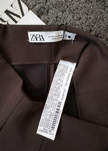 xs Beden kahverengi Renk Zara yırtmaçlı Etek