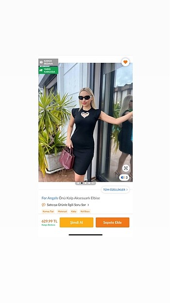 36 Beden Taş Dekolteli Elbise