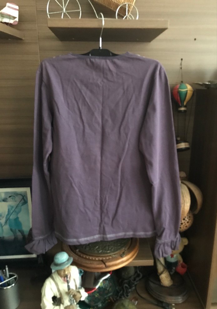 Uzun Kollu Pamuklu Hamile Tişörtü - Görsel 4