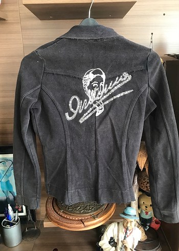 Düğmeli Siyah pamuklu Kadın Blazer Ceket - Görsel 2