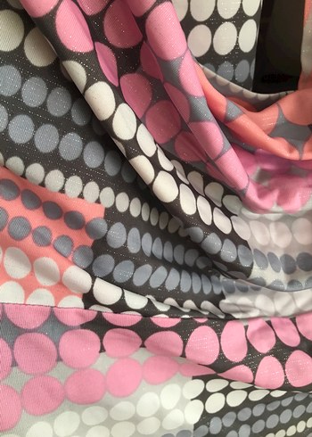 Pembe Gri Batik Desenli Drapeli Bluz - Görsel 2