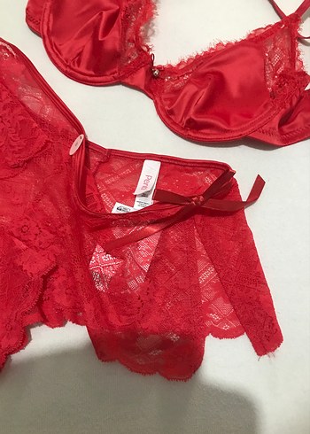 Kırmızı Mini Bohem Sütyen Takımı - Görsel 3