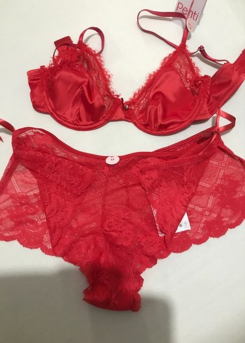 Kırmızı Mini Bohem Sütyen Takımı - Görsel 2