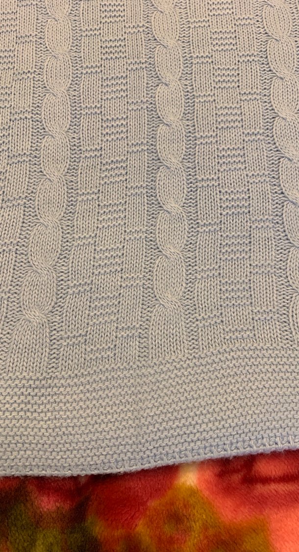 Gri Örgü Desenli Bebek Battaniyesi - Görsel 2