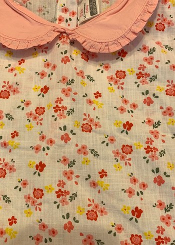 Kız Çocuk Pembe Çiçekli Fırfırlı Bluz - Görsel 2