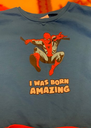 Erkek Çocuk Kırmızı Baskılı Sweatshirt - Görsel 3