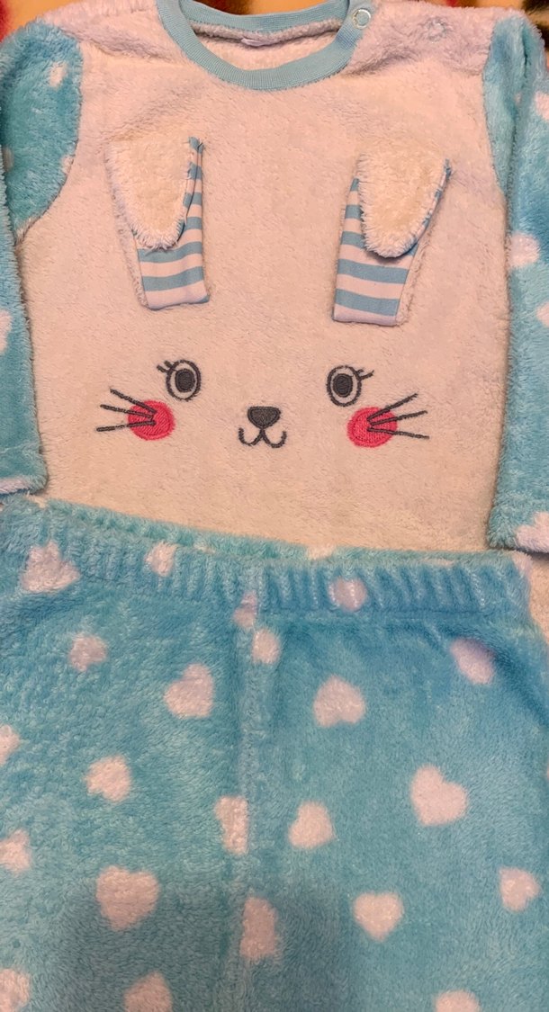 Mavi Peluş Detaylı Bebek Kız Takımı - Görsel 2