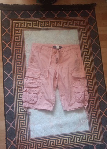 GAP Pembe Pamuklu Kemerli Rahat Erkek Şort