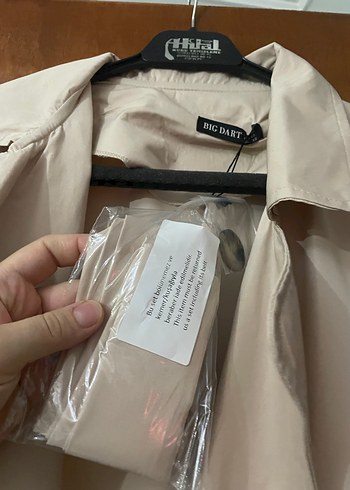 40 Beden Bej Uzun Kadın Trençkot Düğmeli Regular Fit
