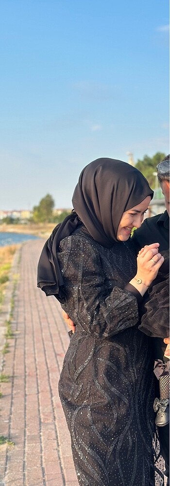l Beden siyah Renk Tesettür abiye