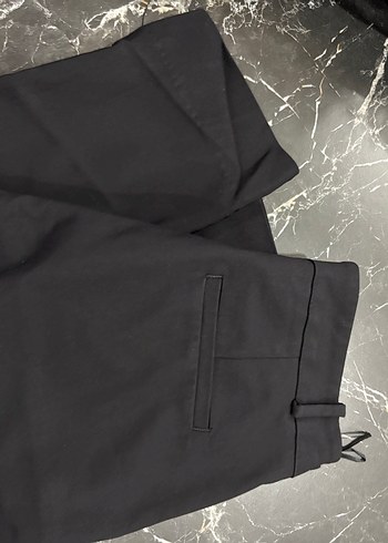 Siyah Kadın Kumaş Pantolon Midi Boy - Görsel 3