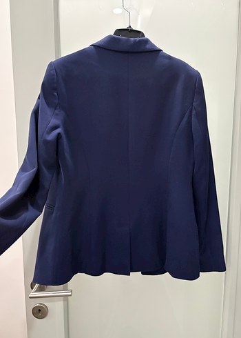 adL Lacivert Kadın Düğmeli Midi Blazer - Görsel 4