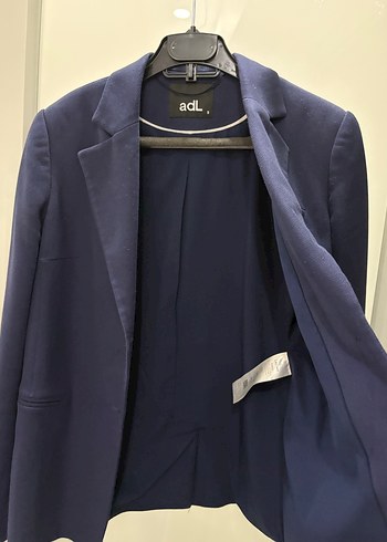 adL Lacivert Kadın Düğmeli Midi Blazer - Görsel 3