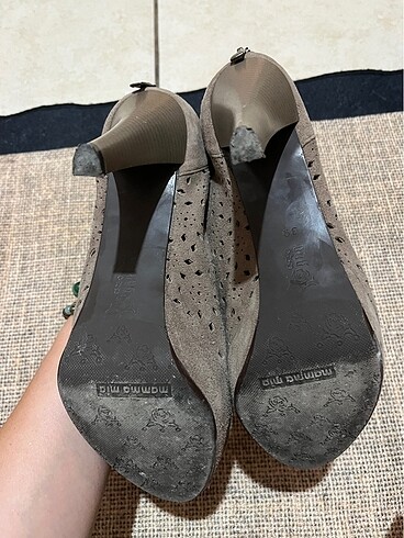 Nubuk platform ayakkabı botie - Görsel 6