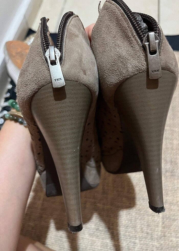 Nubuk platform ayakkabı botie - Görsel 5