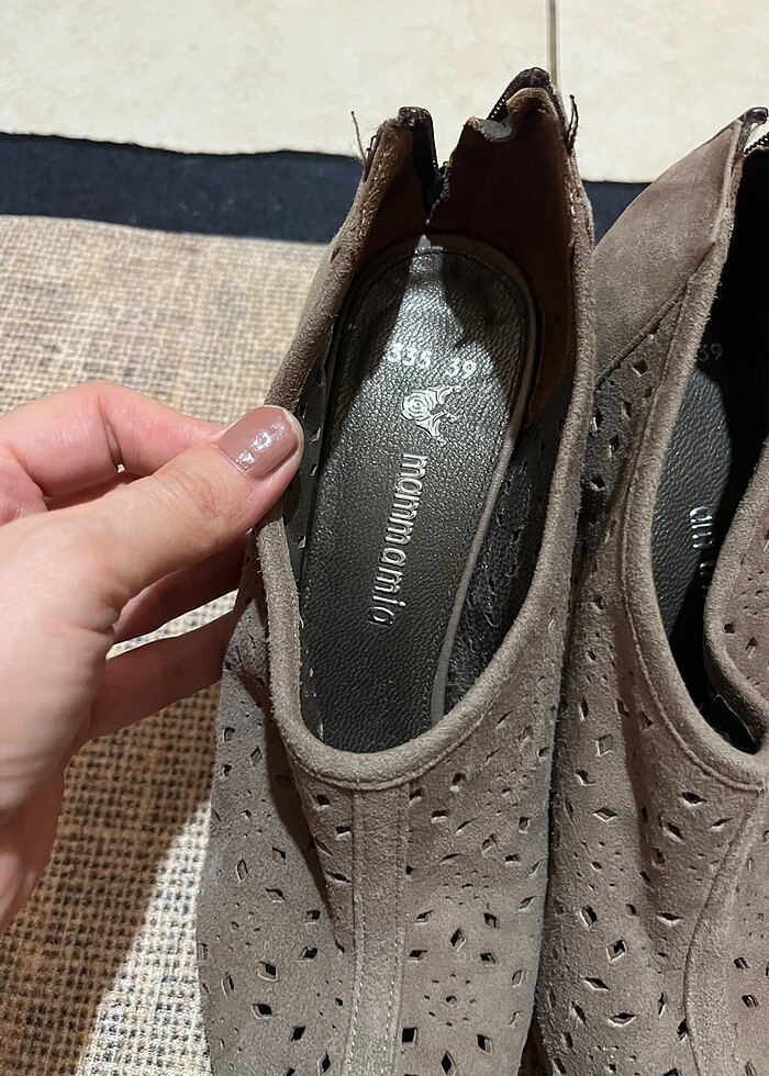 Nubuk platform ayakkabı botie - Görsel 2