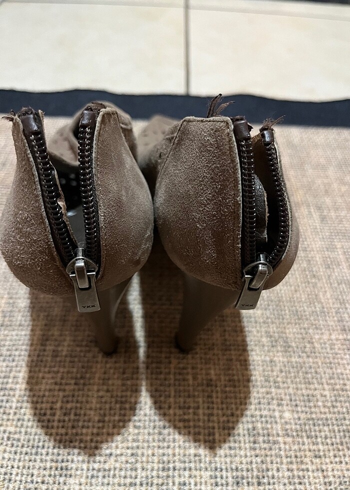 Nubuk platform ayakkabı botie - Görsel 4