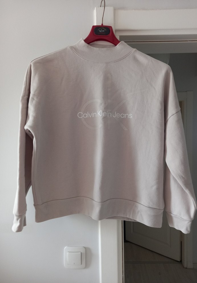 Bej Kadın Sweatshirt Uzun Kollu Salaş Kesim - Görsel 3