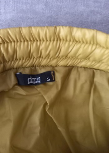 Yağ yesili Parlak Kadın Mini Etek - Görsel 4