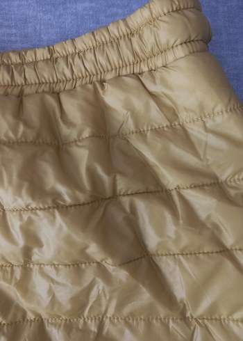 Yağ yesili Parlak Kadın Mini Etek - Görsel 2