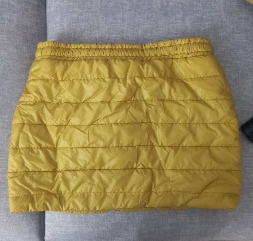 Yağ yesili Parlak Kadın Mini Etek - Görsel 5