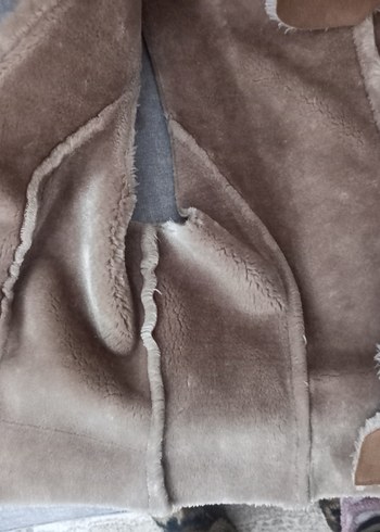 Kahverengi Süet Suni Kürk Yelek - Görsel 3