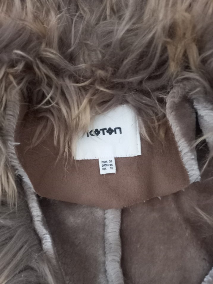 Kahverengi Süet Suni Kürk Yelek - Görsel 2