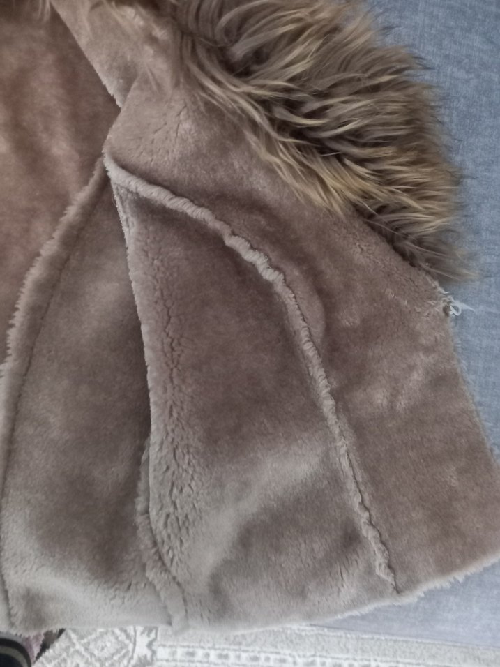Kahverengi Süet Suni Kürk Yelek - Görsel 4