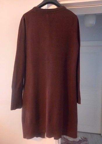 Bordo V Yaka Uzun Kollu Kadın Hırka - Görsel 6