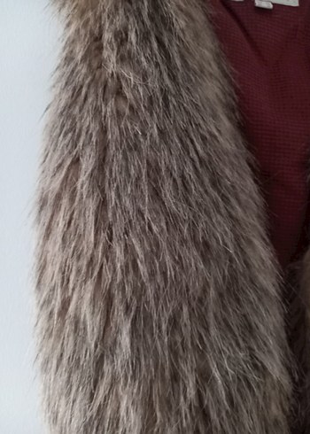 Kahverengi Kürklü Deri Kadın Yelek - Görsel 2