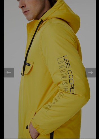 Sarı Kapüşonlu Erkek Spor mont - Görsel 4