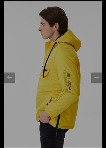 Sarı Kapüşonlu Erkek Spor mont - Görsel 3