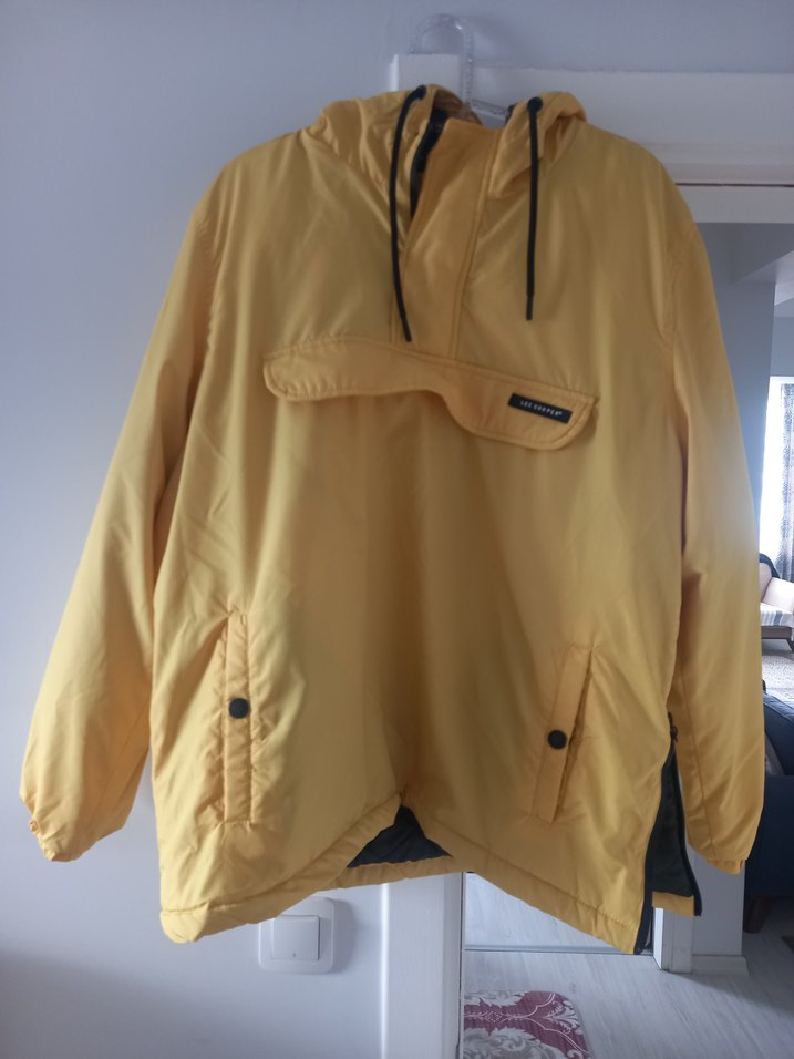 Sarı Kapüşonlu Erkek Spor mont - Görsel 5