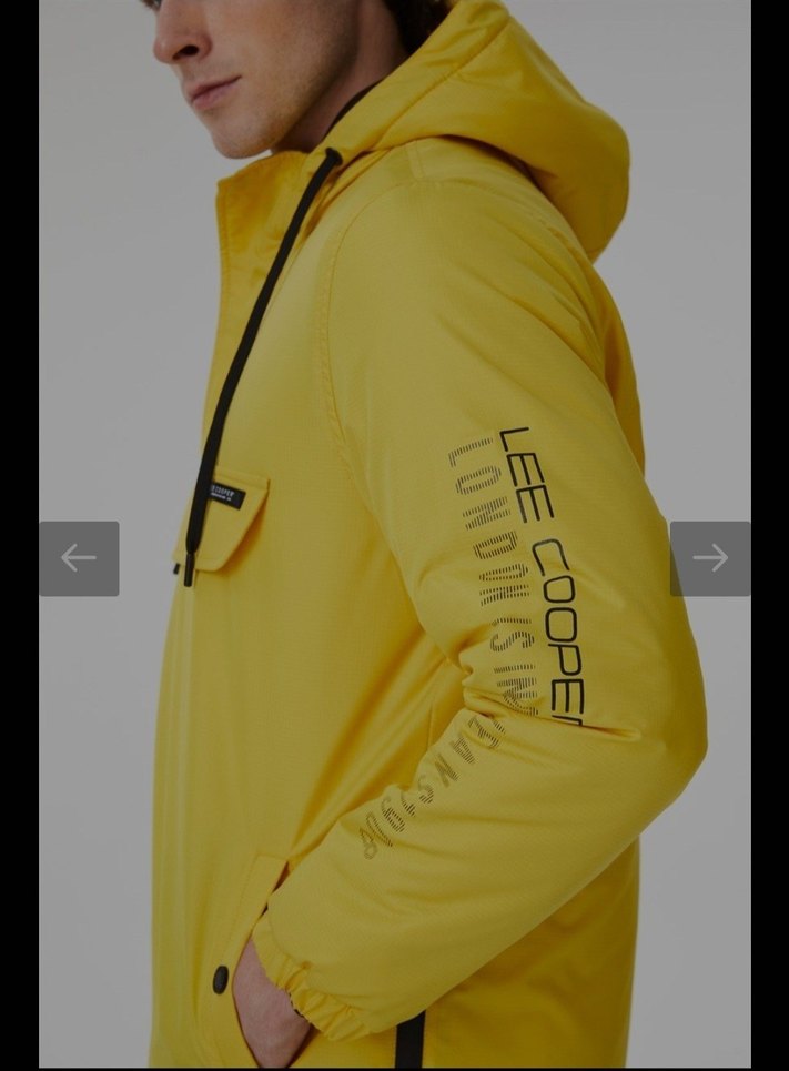 Sarı Kapüşonlu Erkek Spor mont - Görsel 4