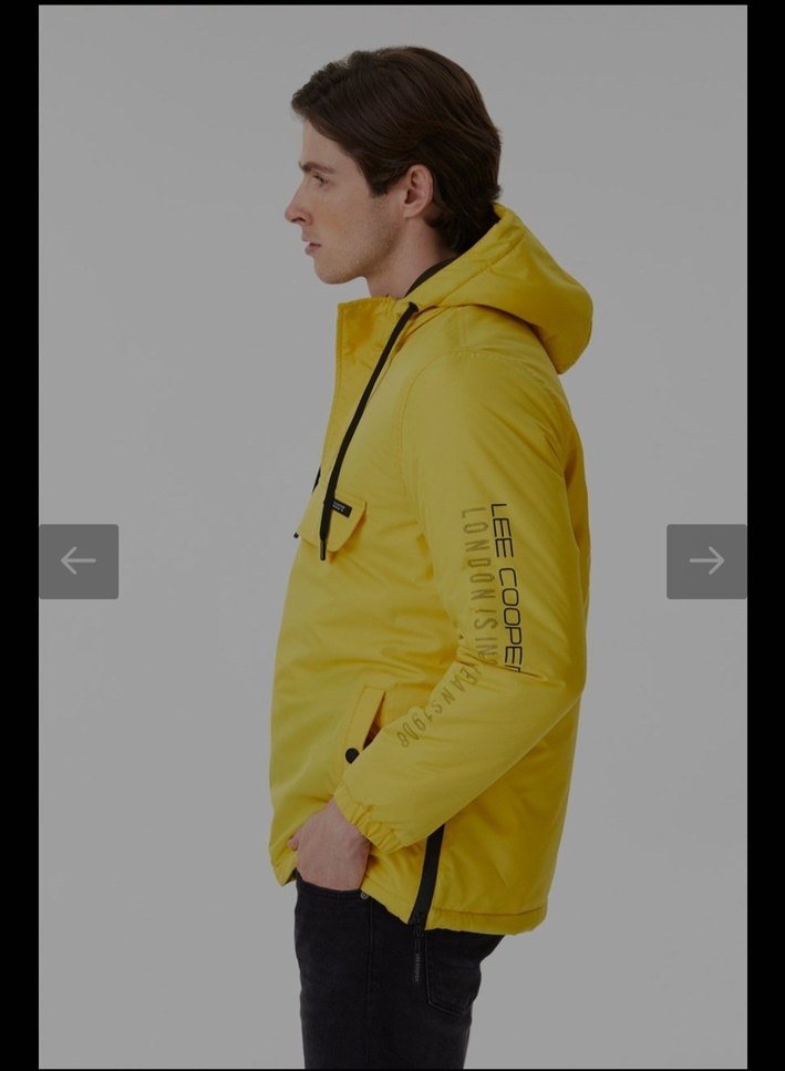 Sarı Kapüşonlu Erkek Spor mont - Görsel 3