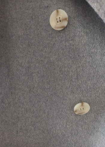 Gri Çift Düğmeli Uzun Kaban - Görsel 4